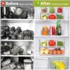 10 Pack Refrigerator Pantry Organizer Bins, Stackable Fridge Organizer Bins with Lids, Clear Plastic Food Storage Bins for Kitchen, Countertops,...