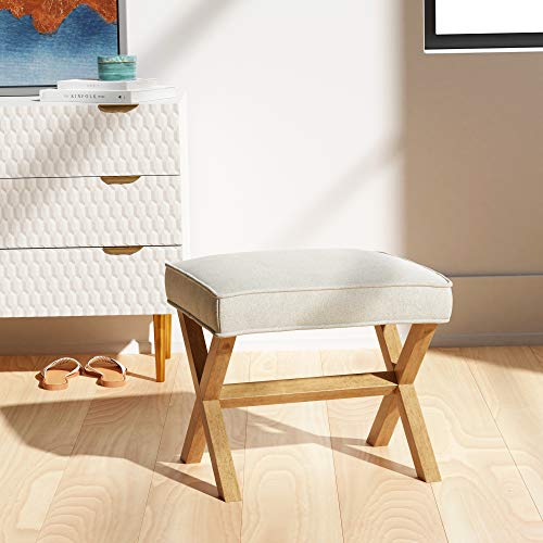 Amazon Basics Small Ottoman Foot Rest, Mid-Century Modern X Square Polyester Foot Stool, Linen, Ivory White, 18"D x 19.8"W x 18.3"H (Previously... Amazon Basics Small Ottoman Foot Rest, Mid-Century Modern X Square Polyester Foot Stool, Linen, Ivory White, 18"D x 19.8"W x 18.3"H (Previously...