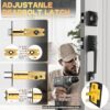 Azdele Front Door Handle and Deadbolt Set, Front Door Lock Set, Exterior Door Lock Set, Front Door Handle with Single Cylinder Deadbolt for...