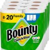 Bounty Quick Size Paper Towels, White, 8 Family Rolls = 20 Regular Rolls (Packaging May Vary)