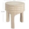 Creative Co-Op Boho Hand-Carved Paulownia Wood Stool, Natural