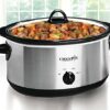 Crock-Pot 7 Quart Oval Manual Slow Cooker, Stainless Steel (SCV700-S-BR), Versatile Cookware for Large Families or Entertaining