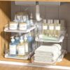 Delamu 2 Sets of 2-Tier Multi-Purpose Bathroom Under Sink Organizers and Storage, Stackable Kitchen Pantry Organization, Pull Out Medicine Cabinet...