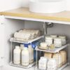 Delamu 2 Sets of 2-Tier Multi-Purpose Bathroom Under Sink Organizers and Storage, Stackable Kitchen Pantry Organization, Pull Out Medicine Cabinet...