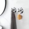 DGYB Suction Cup Hooks for Shower Set of 2 Brushed Nickel Towel Hooks for Bathrooms SUS 304 Stainless Steel Shower Hooks for Loofah 15 Lb Bathroom...