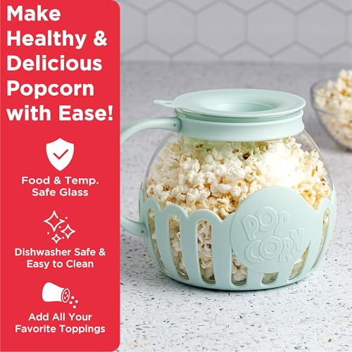 Ecolution Patented Micro-Pop Microwave Popcorn Popper with Temperature Safe Glass, 3-in-1 Lid Measures Kernels and Melts Butter, Made Without BPA,... Ecolution Patented Micro-Pop Microwave Popcorn Popper with Temperature Safe Glass, 3-in-1 Lid Measures Kernels and Melts Butter, Made Without BPA,...