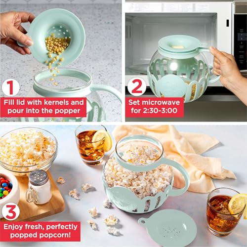 Ecolution Patented Micro-Pop Microwave Popcorn Popper with Temperature Safe Glass, 3-in-1 Lid Measures Kernels and Melts Butter, Made Without BPA,... Ecolution Patented Micro-Pop Microwave Popcorn Popper with Temperature Safe Glass, 3-in-1 Lid Measures Kernels and Melts Butter, Made Without BPA,...
