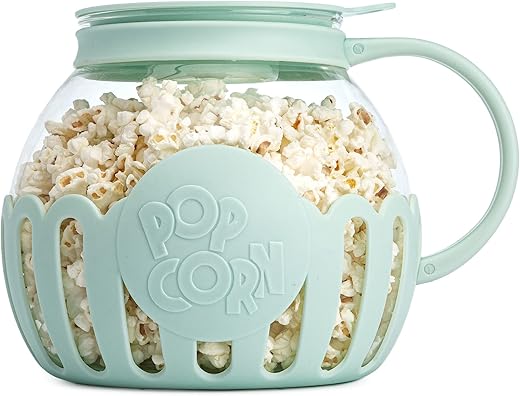 Ecolution Patented Micro-Pop Microwave Popcorn Popper with Temperature Safe Glass, 3-in-1 Lid Measures Kernels and Melts Butter, Made Without BPA,... Ecolution Patented Micro-Pop Microwave Popcorn Popper with Temperature Safe Glass, 3-in-1 Lid Measures Kernels and Melts Butter, Made Without BPA,...