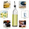 Glass Olive Oil Dispenser Bottle 500ml | 2 Pcs, Olive Oil Dispenser, Vinegar Dispenser Set, 2 Stainless Steel Pourers, 4 Labels, 1 Brush, 1 Funnel,...