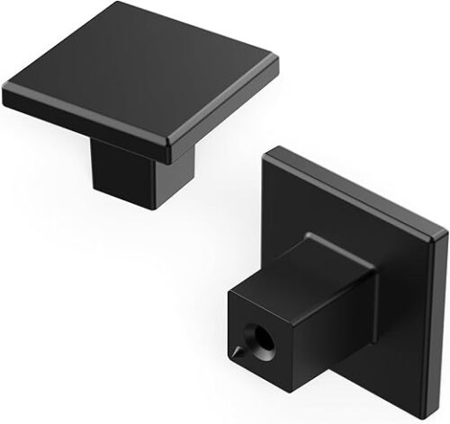Hickory Hardware 10 Pack of Square Kitchen Cabinet Knobs, Quality Drawer and Dresser Knob, Handle Pulls for Cabinet Doors, Bathroom Drawers, 1-3/16...