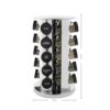 Kamenstein 20 Jar Revolving Countertop Spice Rack with Spices Included, FREE Spice Refills for 5 Years, Polished Stainless Steel with Black Caps,...