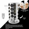 Kamenstein 20 Jar Revolving Countertop Spice Rack with Spices Included, FREE Spice Refills for 5 Years, Polished Stainless Steel with Black Caps,...