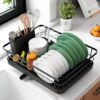 Kitsure Dish Drying Rack for Kitchen Counter, Stainless Steel Sink Organization and Storage Essentials with Cutlery Holder, Home and Appartment...