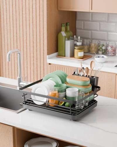 Kitsure Dish Drying Rack for Kitchen Counter, Stainless Steel Sink Organization and Storage Essentials with Cutlery Holder, Home and Appartment... Kitsure Dish Drying Rack for Kitchen Counter, Stainless Steel Sink Organization and Storage Essentials with Cutlery Holder, Home and Appartment...