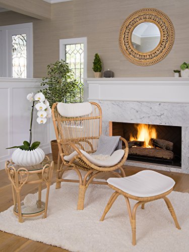 KOUBOO Rattan Foot Stool - Indoor Ottoman, Bathroom, Entryway Bench, Vanity, Foot Rest, Bedroom, Kitchen Step, Natural KOUBOO Rattan Foot Stool - Indoor Ottoman, Bathroom, Entryway Bench, Vanity, Foot Rest, Bedroom, Kitchen Step, Natural