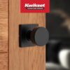 Kwikset Pismo Interior Passage Door Knob, Handle For Closet and Hallway Doors, Non-Locking Doorknob in Matte Black, with Microban Protection,...