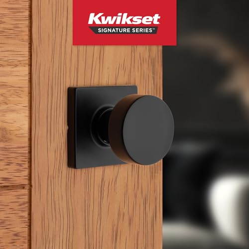 Kwikset Pismo Interior Passage Door Knob, Handle For Closet and Hallway Doors, Non-Locking Doorknob in Matte Black, with Microban Protection,... Kwikset Pismo Interior Passage Door Knob, Handle For Closet and Hallway Doors, Non-Locking Doorknob in Matte Black, with Microban Protection,...