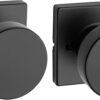 Kwikset Pismo Interior Passage Door Knob, Handle For Closet and Hallway Doors, Non-Locking Doorknob in Matte Black, with Microban Protection,...