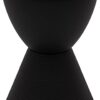 LeisureMod Black Side Table – Modern Hourglass Drum End Table with Storage, Removable Lid – Compact Accent Table for Indoor & Outdoor Use