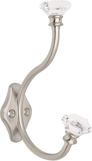 Liberty 128734 Acrylic Facets Design Coat and Hat Hook, Satin Nickel and Clear