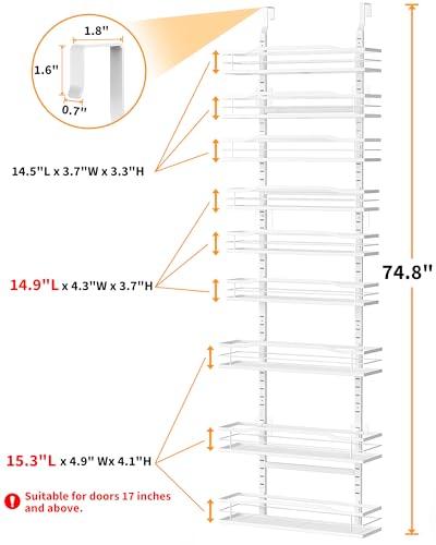 Moforoco White 9-Tier Over The Door Pantry Organizer, Pantry Organization And Storage, Metal Hanging Spice Rack Shelves Door, Home & Kitchen... Moforoco White 9-Tier Over The Door Pantry Organizer, Pantry Organization And Storage, Metal Hanging Spice Rack Shelves Door, Home & Kitchen...
