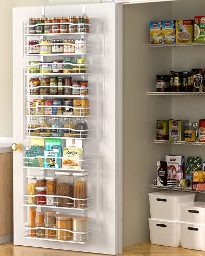 Moforoco White 9-Tier Over The Door Pantry Organizer, Pantry Organization And Storage, Metal Hanging Spice Rack Shelves Door, Home & Kitchen... Moforoco White 9-Tier Over The Door Pantry Organizer, Pantry Organization And Storage, Metal Hanging Spice Rack Shelves Door, Home & Kitchen...