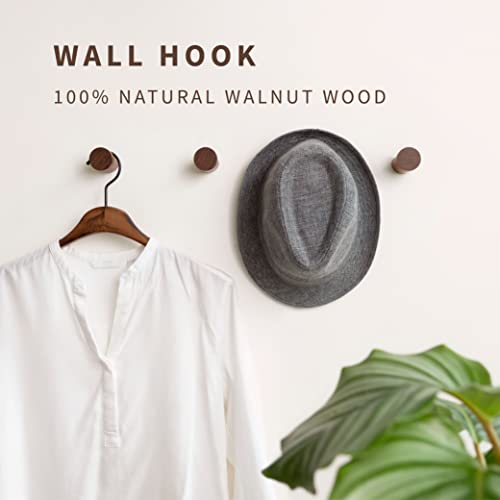 Natural Wooden Wall Mounted Hooks - Pack of 4 - Modern - Handmade Decorative Wood Pegs Minimalist for Hanging Hat, Coats (Black Walnut Wood) Natural Wooden Wall Mounted Hooks - Pack of 4 - Modern - Handmade Decorative Wood Pegs Minimalist for Hanging Hat, Coats (Black Walnut Wood)