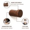 Natural Wooden Wall Mounted Hooks - Pack of 4 - Modern - Handmade Decorative Wood Pegs Minimalist for Hanging Hat, Coats (Black Walnut Wood)