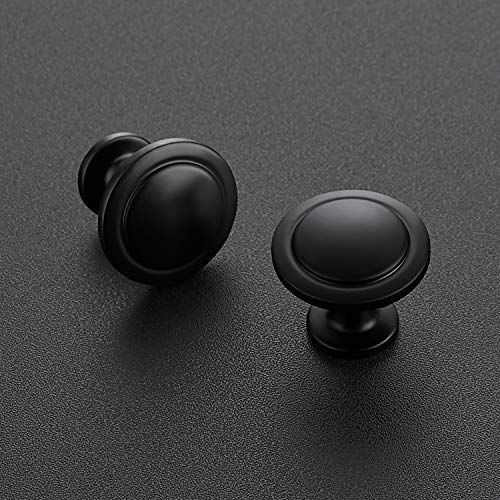 Ravinte 30 Pack 1-1/4 inch Matte Black Zinc Euro-Style Cabinet Knobs, Drawer Pulls & Door Handles Ravinte 30 Pack 1-1/4 inch Matte Black Zinc Euro-Style Cabinet Knobs, Drawer Pulls & Door Handles