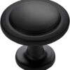 Ravinte 30 Pack 1-1/4 inch Matte Black Zinc Euro-Style Cabinet Knobs, Drawer Pulls & Door Handles