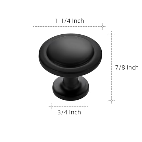 Ravinte 30 Pack 1-1/4 inch Matte Black Zinc Euro-Style Cabinet Knobs, Drawer Pulls & Door Handles Ravinte 30 Pack 1-1/4 inch Matte Black Zinc Euro-Style Cabinet Knobs, Drawer Pulls & Door Handles