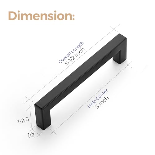 Ravinte 30 Pack 5 Inch Kitchen Square Cabinet Handles Matte Black Pulls Drawer Hardware for Cabinets Cupboard Ravinte 30 Pack 5 Inch Kitchen Square Cabinet Handles Matte Black Pulls Drawer Hardware for Cabinets Cupboard