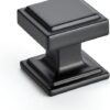 Ravinte 30 Pack Matte Black Square Kitchen Cabinet Knobs,Zinc Solid Drawer Pulls,Farmouse Cabinet Handles for Cupboard, Dresser, Closet and...