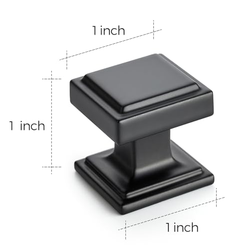 Ravinte 30 Pack Matte Black Square Kitchen Cabinet Knobs,Zinc Solid Drawer Pulls,Farmouse Cabinet Handles for Cupboard, Dresser, Closet and...