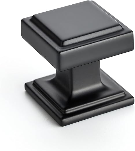 Ravinte 30 Pack Matte Black Square Kitchen Cabinet Knobs,Zinc Solid Drawer Pulls,Farmouse Cabinet Handles for Cupboard, Dresser, Closet and...
