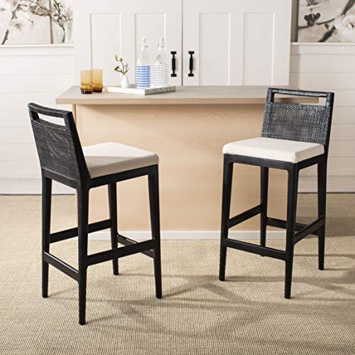 SAFAVIEH Darin Barstool, Black/White SAFAVIEH Darin Barstool, Black/White