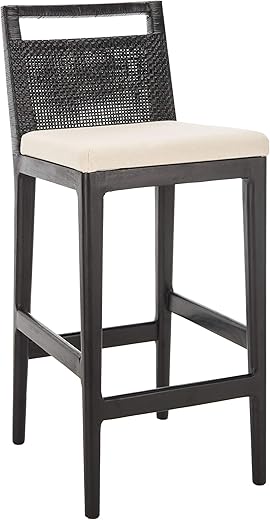 SAFAVIEH Darin Barstool, Black/White