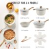SENSARTE Nonstick Ceramic Cookware Set 13-Piece, Healthy Pots and Pans Set, Non-toxic Kitchen Cooking Set with Stay-Cool Handles, Silicone Tools...