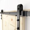 SKYSEN 6FT Sliding barn Door Hardware kit, Barn Door Track, 1/4” Thick Material- Combination Track- Smooth and Quiet- Easy to Install- Black (J...