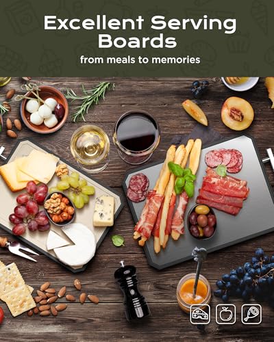 SNOWCLAD Stainless Steel Cutting Board,Double Sided Steel Cutting Boards for kitchen,Stainless Steel/Wheat straw pp Large Board for meat,non toxic...