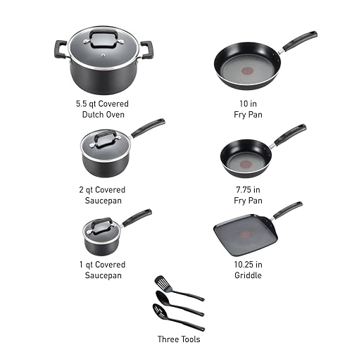 T-fal Signature Nonstick Cookware Set 12 Piece, Oven Broiler Safe 350F, Pots and Pans, Kitchen Cooking Set w/Fry Pans, Saucepans, Saute Pan, Dutch... T-fal Signature Nonstick Cookware Set 12 Piece, Oven Broiler Safe 350F, Pots and Pans, Kitchen Cooking Set w/Fry Pans, Saucepans, Saute Pan, Dutch...