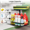 Under Sink Organizer, 2 Packs 2 Tier Under Sink Organizers and Storage, Slide Out Pull Out Cabinet Organizer Shelf, Metal Sliding Drawer for...