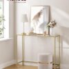 VASAGLE 39.4 Inches Console Table, Tempered Glass Sofa Table, Modern Entryway Table, Metal Frame, Easy to Assemble, Adjustable Feet, for Living...