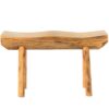 Vintiquewise Rustic Carved Wood Natural Edge Entryway Log Accent Bench