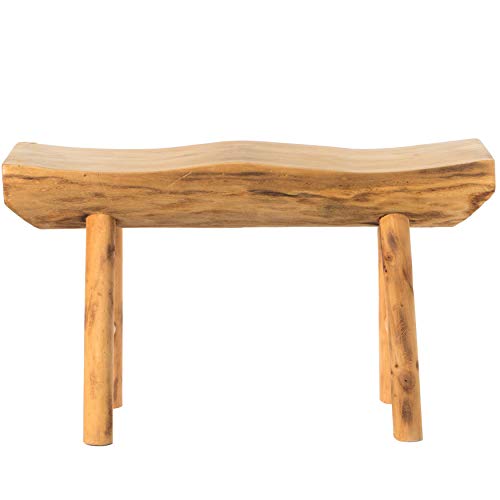 Vintiquewise Rustic Carved Wood Natural Edge Entryway Log Accent Bench Vintiquewise Rustic Carved Wood Natural Edge Entryway Log Accent Bench