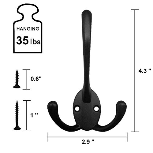 Wall Mounted Coat Hooks 5 Pack Heavy Duty Black Hardware Robe Hooks Decorative for Single Hanging Coats Towel Cubicle Classroom Kitchen Bath... Wall Mounted Coat Hooks 5 Pack Heavy Duty Black Hardware Robe Hooks Decorative for Single Hanging Coats Towel Cubicle Classroom Kitchen Bath...