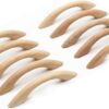 WEICHUAN 10PCS Unfinished Wood Pulls Handles - Kitchen Cabinets Furniture Dresser Wardrobe Cupboard Drawer Pulls Handles, 2.5" Hole Centers