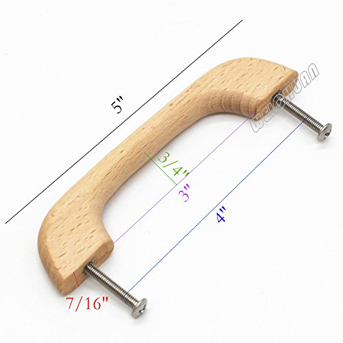 WEICHUAN 10PCS Wood Unfinished Drawer Knobs Pulls Handles - Replacement Kitchen Cabinets Furniture Dresser Wardrobe Cupboard Drawer Pulls...