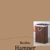 Whitmor Laundry Hamper with Rope Handles Bamboo, 12.25x16.25x23.375, Dark Stain