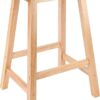 Winsome Satori Saddle Seat Counter Stool, for Kitchen, 24", Natural